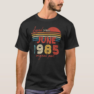 T-shirt 37 Anniversaire Légende depuis juin 1985 Partie or