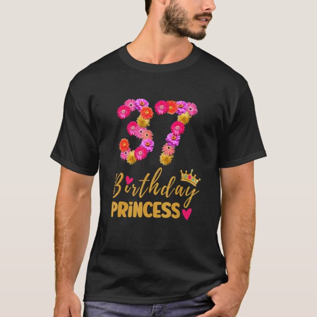 T-shirt 37 Anniversaire Princesse Fleur Son My 37th B (Devant)