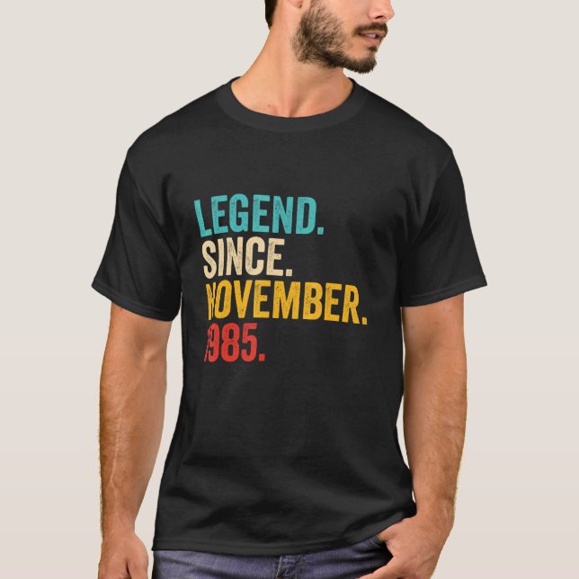 T-shirt 37 Ans 37e Anniversaire Légende depuis novembre (Devant)