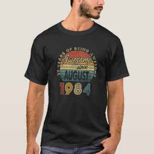T-shirt 37 Ans Rétro Août 1984 Vintage 37E Anniversaire