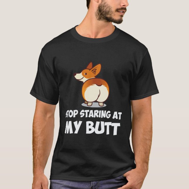 T-shirt 37 Arrêtez de mater mon cul Corgi (Devant)