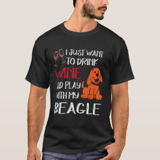 T-shirt 37 Bois du vin et joue avec mon beagle