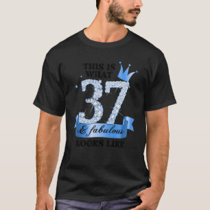T-shirt 37 & Fabulous I Blue White Party Group Candid Phot