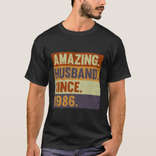 T-shirt 37E Anniversaire Du Mariage Pour Lui Mari De Coton
