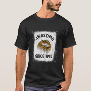 T-shirt 38 Ans Anniversaire Awesome Depuis 1984 Leopard L