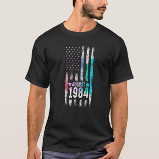 T-shirt 38 ans Août 1984 Drapeau américain 38e anniversair