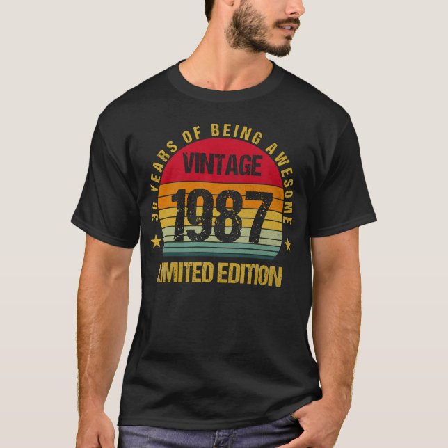 T-shirt 38 Ans Trente-Huit 1987 38e Anniversaire (Devant)