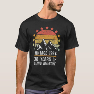 T-shirt 38 Ans Vintage 1984 Anniversaire 38e Anniversaire