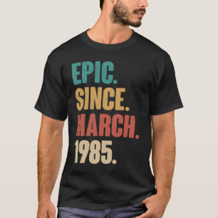 T-shirt 38 Ans Vintage 1985 Anniversaire 38ème Décoration