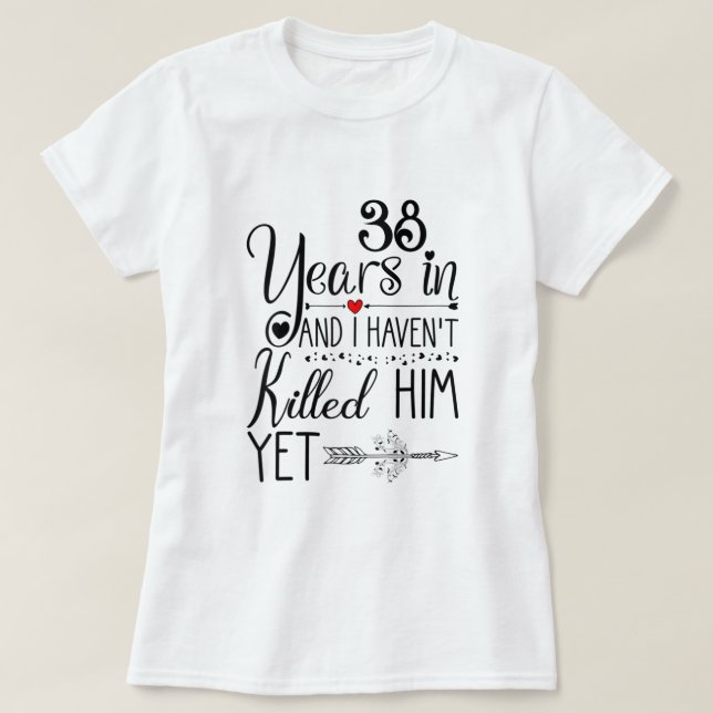 T-shirt 38e anniversaire de Mariage Cadeau pour ses 38 ans (Design devant)