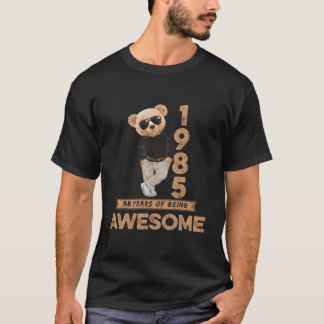 T-shirt 38E Anniversaire Hommes Femmes 1985 Original Aweso