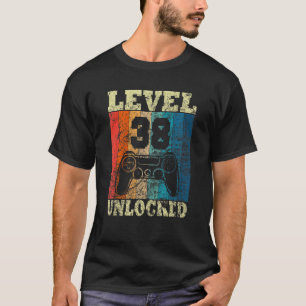 T-shirt 38ème Anniversaire Niveau Déverrouillé Vintage Pou