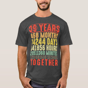 T-shirt 39 Année 39e anniversaire de Mariage Cadeaux pour