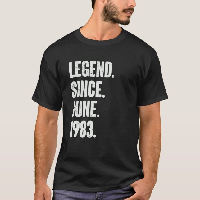 T-shirt 39 ans 39e anniversaire Légende depuis juin 1983 (Devant)