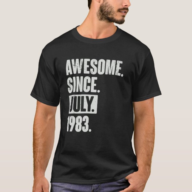 T-shirt 39 Ans 39ème Anniversaire Awesome depuis Juillet 1 (Devant)