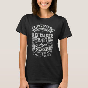T-shirt 39 ans Anniversaire Légendes Né Décembre 1983 39t