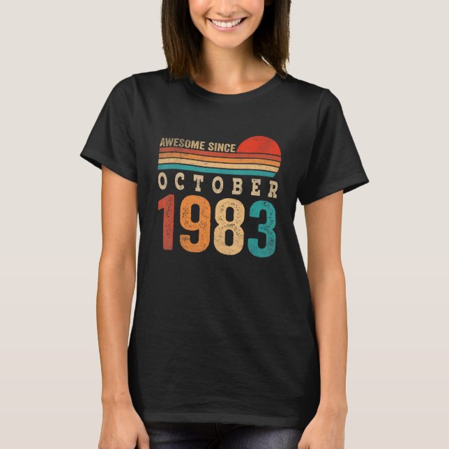 T-shirt 39 Ans Awesome depuis Octobre 1983 39e Naissance (Devant)