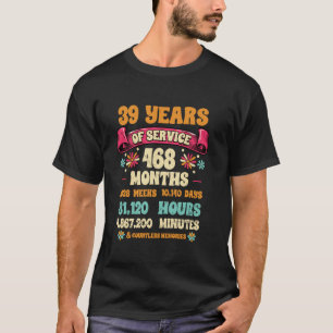 T-shirt 39 Ans De Service 39E Année Anniversaire De Travai