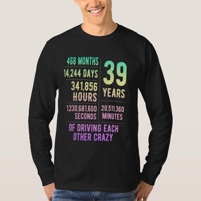 T-shirt 39 ans mariés Funny 39e anniversaire de Mariage (Devant)