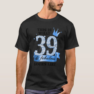T-shirt 39 & Fabulous I Blue White Party Group Candid Phot