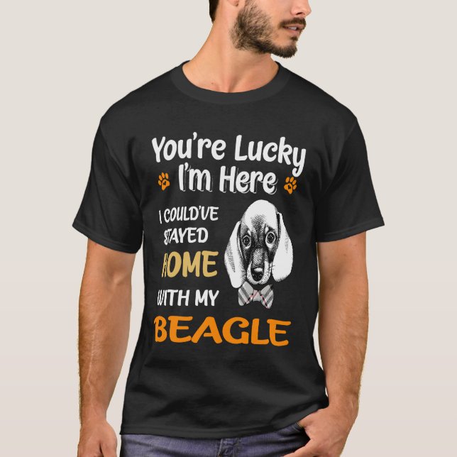 T-shirt 39 Tu Es Heureux Chez Toi Avec Mon Beagle (Devant)