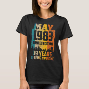 T-shirt 39e anniversaire 39 ans stupéfiant depuis mai 1983