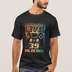 T-shirt 39e Anniversaire Pour Homme Niveau 39 Jeu Déverrou