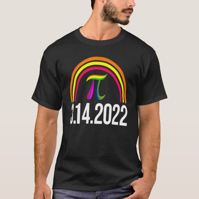 T-shirt 3 14 2022 Pi Math Rainbow Men Mathletics Love Bi (Devant)