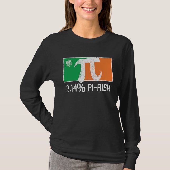 T-shirt 3 14 Pi Rish St Patrick's Day Irish Flag C Distres (Devant)