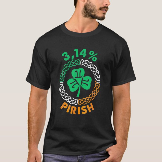 T-shirt 3,14 % Pirish Funny Jour de la Saint Patrick Math  (Devant)