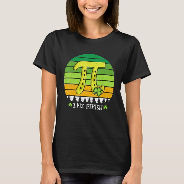 T-shirt 3.14 Pirish Irish Shamrock Pi Day Math Enseignant  (Devant)