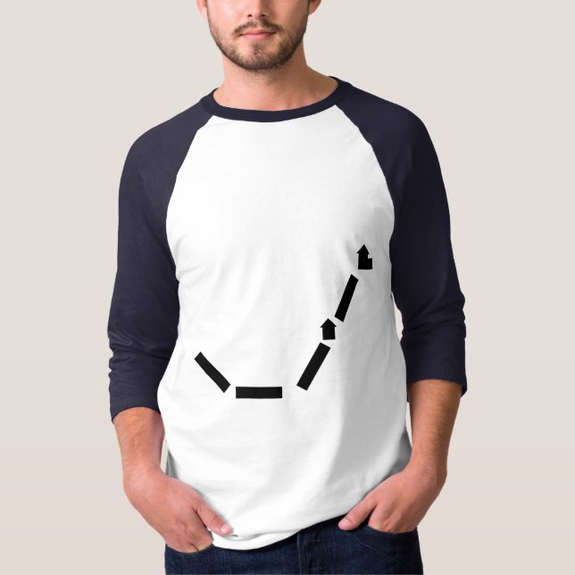 T-shirt 3/4 raglan de base blanc/royal de douille (Devant)