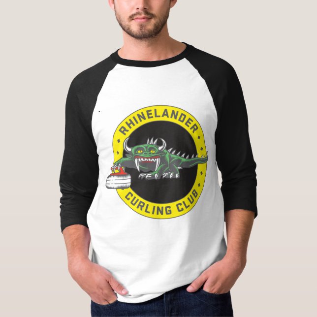 T-shirt 3/4 Rhinelander Hodag Curling Longues Manches (Devant)