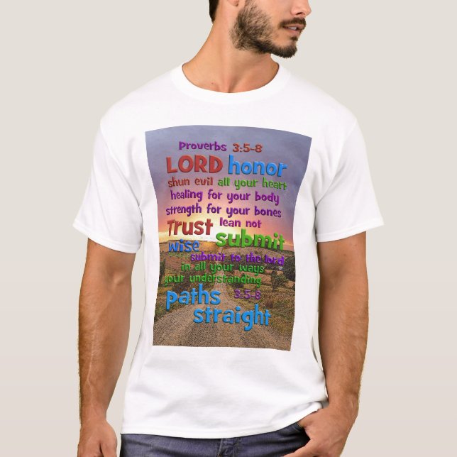 T-shirt 3:5 de proverbes - long chemin 8 (Devant)