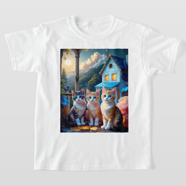 T-shirt 3 Adorables chatons conçus par un artiste (Poser)