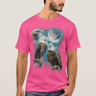 T-shirt 3 Aigles hurlant À La Lune Amour Amour Oiseau Aigl