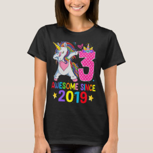 T-shirt 3 Ancien Awesome depuis 2019 Dabbing Unicorn 3ème