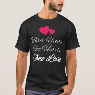 T-shirt 3 ans 2 coeurs 1 GIF de trois ans d'anniversaire