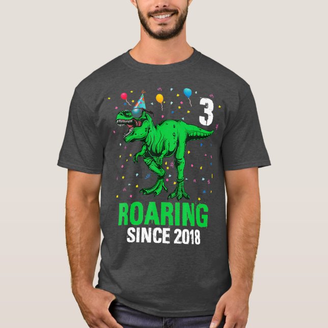 T-shirt 3 Ans 3e anniversaire garçon bébé Dinosaur Tee (Devant)