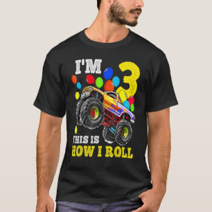 T-shirt 3 Ans 3e anniversaire Garçon Monster Camion Car