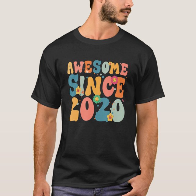 T-shirt 3 Ans Awesome depuis 2020 3ème Anniversaire Fille (Devant)
