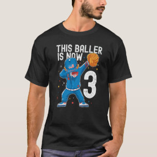 T-shirt 3 Ans Baseball Anniversaire 3ème Baller Player Tod