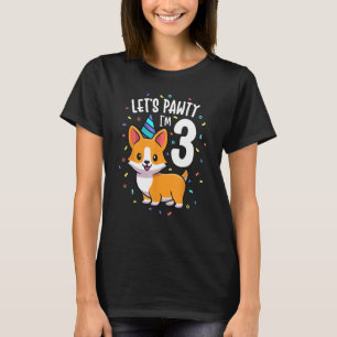T-shirt 3 ans Corgi Amoureux des chiens 3e anniversaire fê