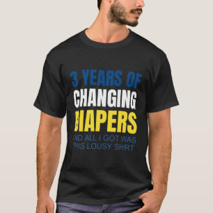 T-shirt 3 Ans De Changement De Diaporama Maman Papa