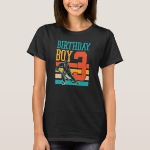 T-shirt 3 ans de hockey sur glace thème 3e anniversaire fê
