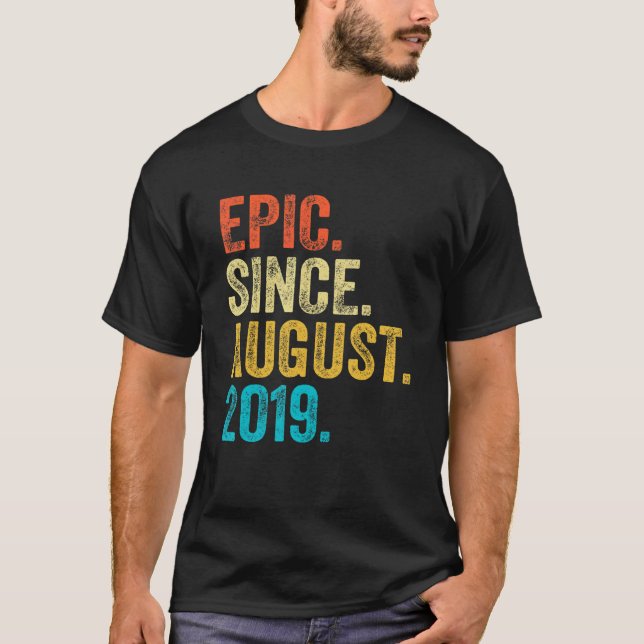 T-shirt 3 ans Epic depuis août 2019 3e anniversaire B (Devant)