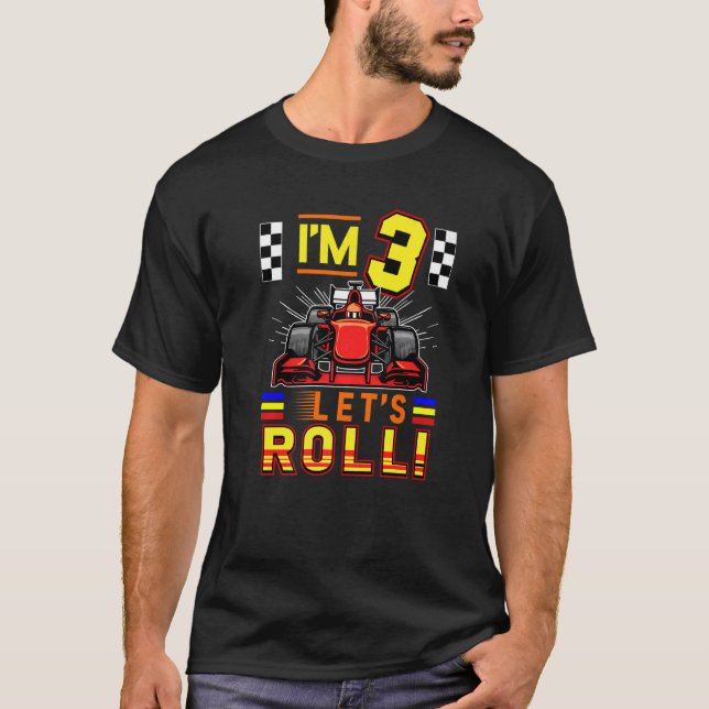 T-shirt 3 Ans Formule Race Car 3e Anniversaire (Devant)