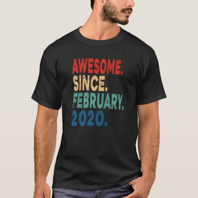 T-shirt 3 Ans Garçons Awesome depuis février 2020 3e B (Devant)