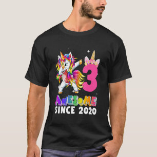 T-shirt 3 ans Unicorn Dabbing 3ème anniversaire fille Ado