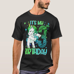T-shirt 3 Ans Unicorn Dabbing 3ème Anniversaire tenue Gi